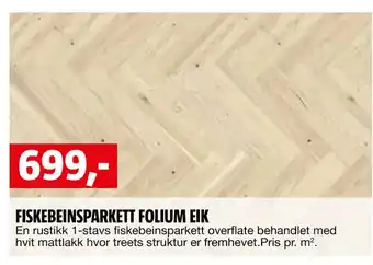 Bauhaus FISKEBEINSPARKETT FOLIUM EIK tilbud
