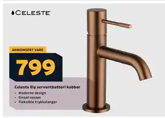 Megaflis Celeste Ely servantbatteri kobber tilbud