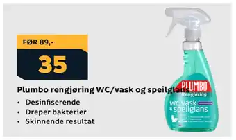 Megaflis Plumbo rengjøring WC/vask og speilglans tilbud