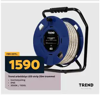 Megaflis Trend arbeidslys LED strip 25m trommel tilbud