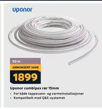 Megaflis Uponor combipex rør 15mm tilbud
