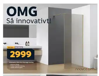 Megaflis Innovation Silke fast dusjvegg messing tilbud