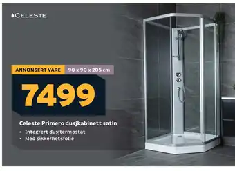 Megaflis Celeste Primero dusjkabinett satin tilbud