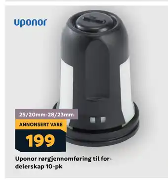 Megaflis Uponor rørgjennomføring til fordelerskap 10-pk tilbud