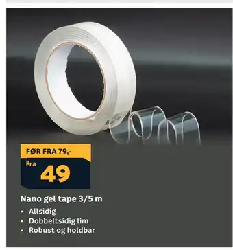 Megaflis Nano gel tape 3/5 m tilbud