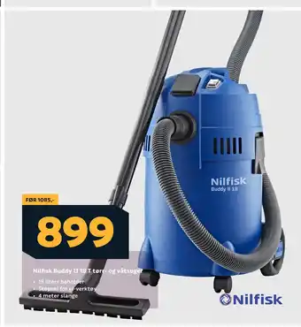 Megaflis Nilfisk Buddy II 18 T tørr- og våtsuger tilbud