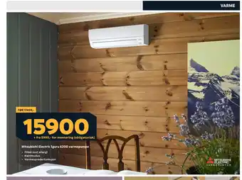 Megaflis Mitsubishi Electric Iguru 6200 varmepumpe tilbud
