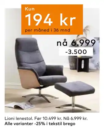Skeidar Lioni lenestol tilbud