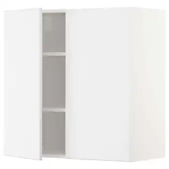 IKEA Metod Veggskap m hyller/2 dører, hvit/kungsbacka matt hvit, 80x80 cm tilbud