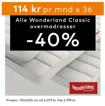 Skeidar Wonderland Classic overmadrasser tilbud