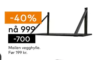 Skeidar Mailen vegghylle tilbud