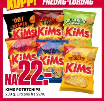 Europris KIMS POTETCHIPS tilbud
