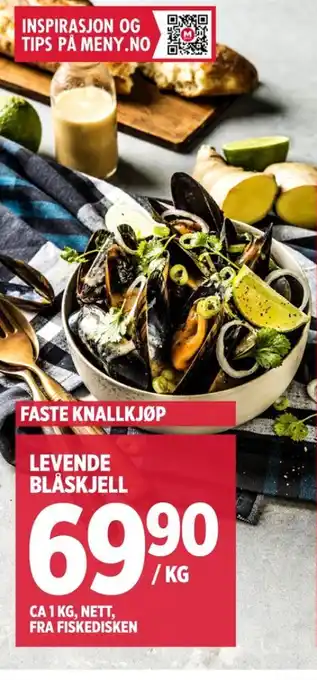 Meny Ukjent blåskjell tilbud