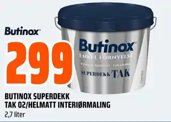 Coop Obs BUTINOX SUPERDEKK TAK 02/HELMATT INTERIØRMALING tilbud