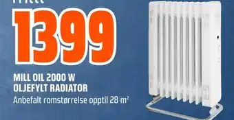 Coop Obs MILL OIL 2000 W OLJEFYLT RADIATOR tilbud