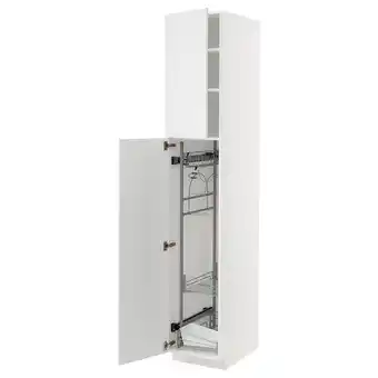 IKEA Metod Høyskap med rengjøringsinnredning, hvit/kungsbacka matt hvit, 40x60x220 cm tilbud
