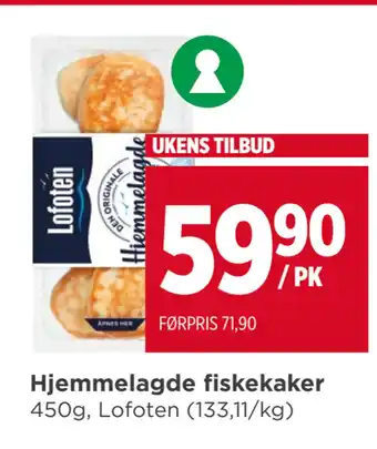 Meny Hjemmelagde fiskekaker tilbud