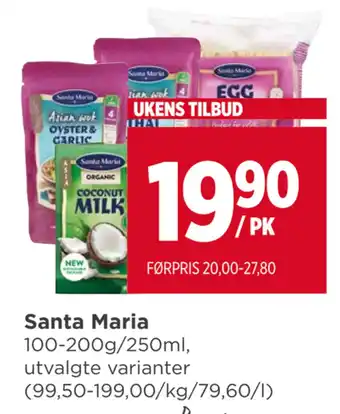 Meny Santa Maria tilbud