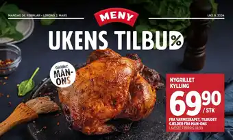 Meny NYGRILLET KYLLING tilbud