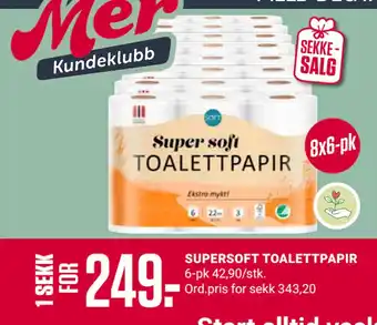 Europris SUPERSOFT TOALETTPAPIR tilbud