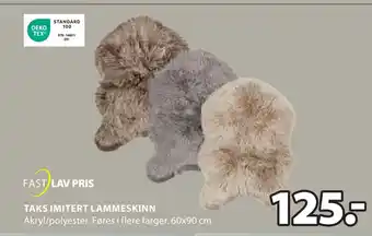 JYSK TAKS IMITERT LAMMESKINN tilbud
