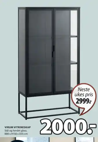 JYSK VIRUM VITRINESKAP tilbud