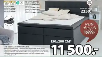 JYSK GOLD C50 STORAGE KONTINENTALSENG tilbud