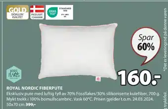 JYSK ROYAL NORDIC FIBERPUTE tilbud