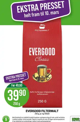 Kiwi EVERGOOD FILTERMALT tilbud