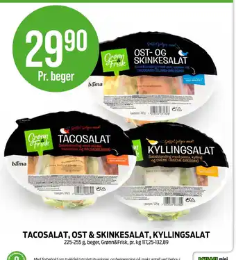 Kiwi TACOSALAT, OST & SKINKESALAT, KYLLINGSALAT tilbud