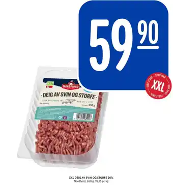 Rema 1000 XXL DEIG AV SVIN OG STORFE 20% tilbud