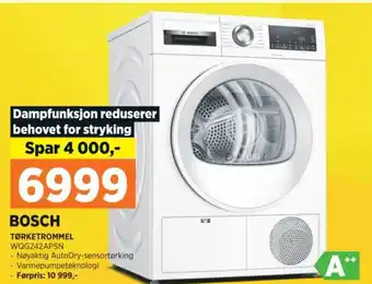 POWER BOSCH TØRKETROMMEL WQG242APSN tilbud