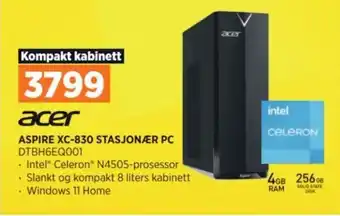 POWER ASPIRE XC-830 STASJONÆR PC DTBH6EQ001 tilbud