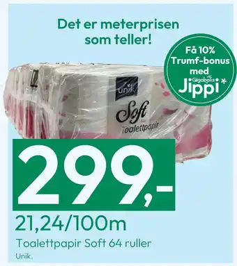 Gigaboks Toalettpapir Soft 64 ruller tilbud