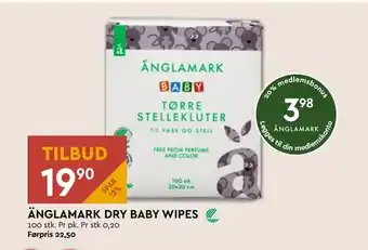 Coop Mega ÄNGLAMARK DRY BABY WIPES tilbud