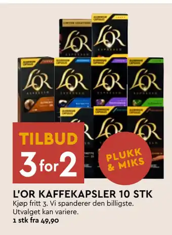 Coop Mega L’OR KAFFEKAPSLER 10 STK tilbud