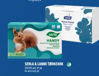 Coop Obs SERLA & LAMBI TØRKEARK tilbud