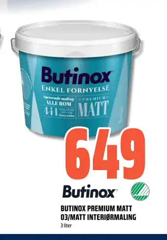Coop Obs BUTINOX PREMIUM MATT 03/MATT INTERIØRMALING tilbud
