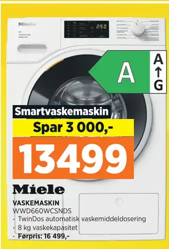 POWER MIELE VASKEMASKIN tilbud