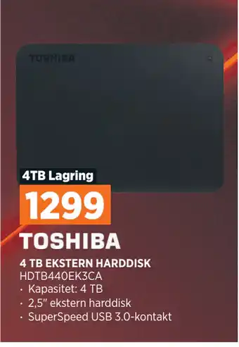 POWER 4 TB EKSTERN HARDDISK tilbud