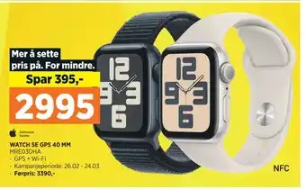 POWER WATCH SE GPS 40 MM tilbud