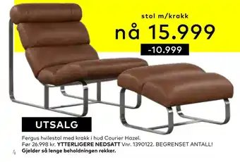 Skeidar Fergus hvilestol med krakk tilbud