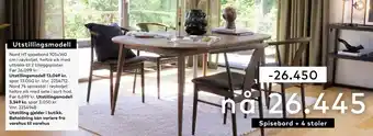 Skeidar Spisebord + 4 stoler tilbud