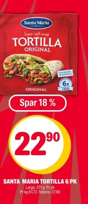 Coop Extra Santa maria tortillas tilbud
