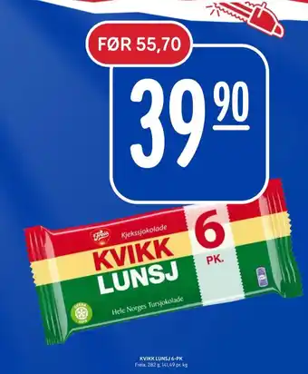 Rema 1000 Kvikk lunsj sjokoladebar tilbud