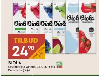 Coop Mega Biola syrnet melk mango tilbud