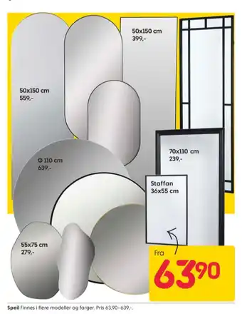 Rusta Ukjent speil tilbud