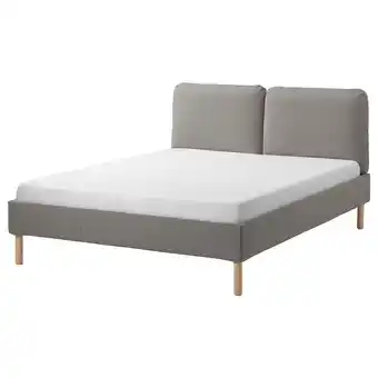 IKEA Sagesund Polstret sengestamme, Diseröd brun/lindbåden, 160x200 cm tilbud