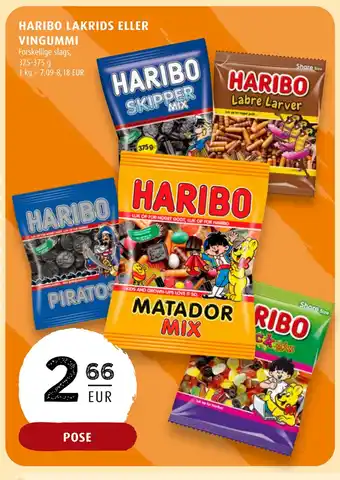 Scandinavian Park HARIBO LAKRIDS ELLER VINGUMMI tilbud
