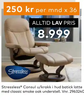 Skeidar Stressless Consul u/krakk tilbud